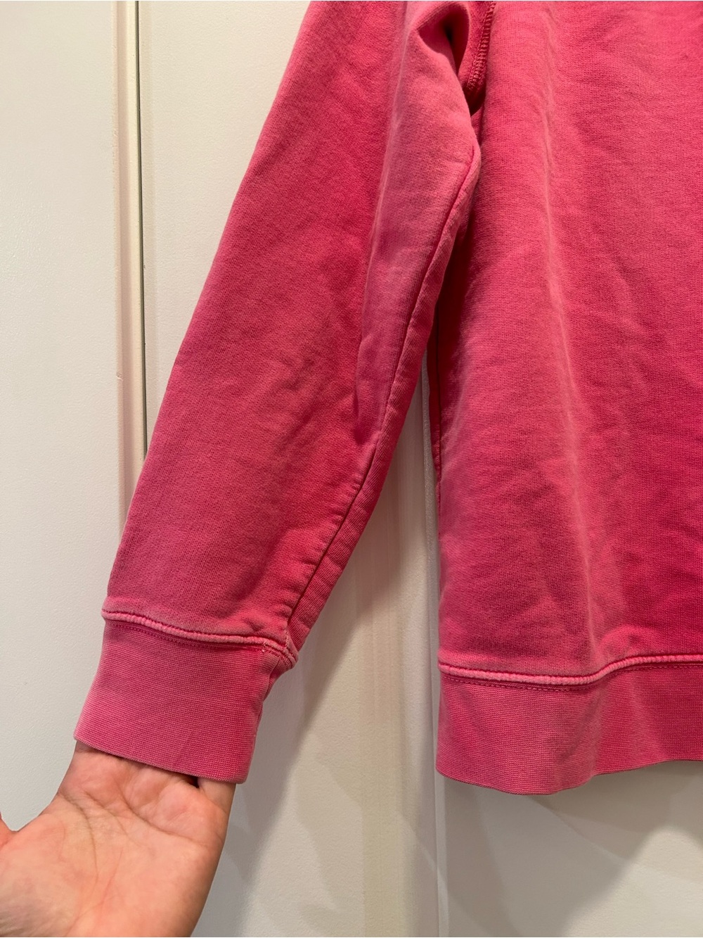 J.Crew Garment-Dyed Crewneck Sweatshirt Pink XS Relaxed Fit 100% Cotton - Picture 4 of 7